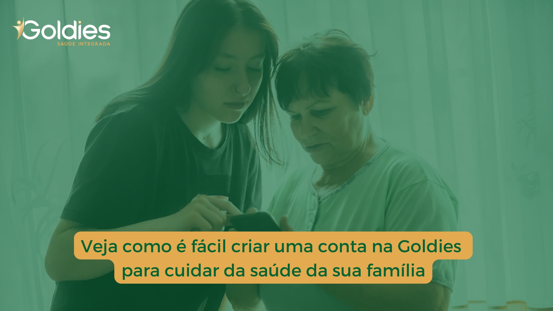 Veja como é fácil criar uma conta na Goldies pra cuidar da saúde da sua família